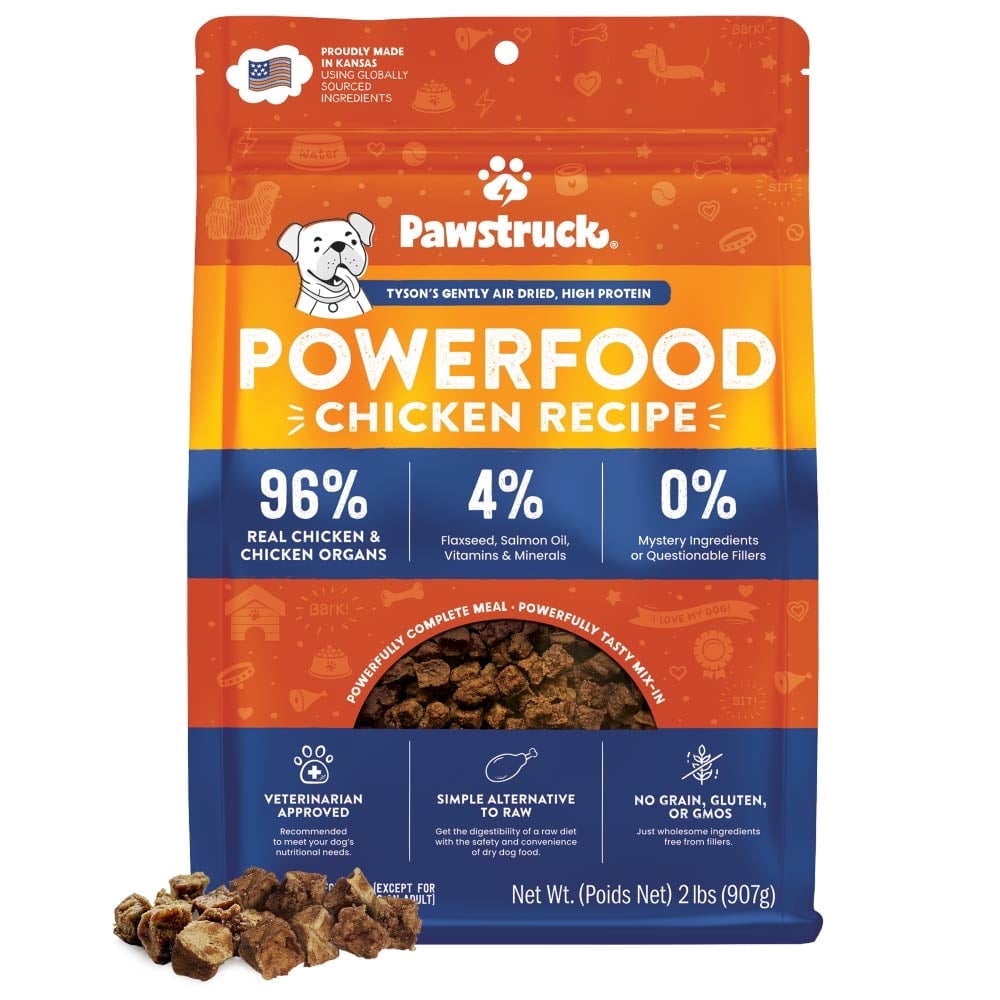 (8 pack) Pawstruck Premium Air Dried Dog Food with 96% Meat, Chicken Flavor, 2 lb. Bag