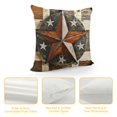 thumbnail image 4 of Highland Cow Throw Pillow Covers,Western Texas Star Decorative Pillow Covers,Rustic Farmhouse Pillow Covers,Vintage Rusty Stars Cow Print Cushion Covers,Brown White, 4 of 5