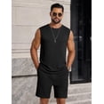 thumbnail image 2 of COOFANDY Sleeveless Short and Shirt Set for Men Knit Vacation Outfits 2 Piece Shorts Tracksuit Summer Jogging Set, 2 of 6