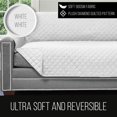 thumbnail image 4 of Original Patent Pending Reversible Large Sofa Protector, Many Colors, Seat Width to 70 Inch, Furniture Slipcover, 2 Inch Strap, Couch Slip Cover Throw for Pet Dogs, Cats, Sofa, White, 4 of 8