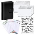 thumbnail image 1 of A6 Binder Budget Planner Notebook Covers Folder Size 6 Hole Pockets Plastic Zipper Money Saving Envelope, 1 of 1