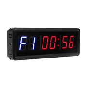 1.5 Inch 6 Digit LED Timer Boxing GYM Tabata EMOM Interval Programmable Countdown/UP Stopwath Real Time Clock