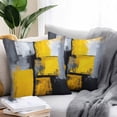 thumbnail image 2 of Abstract Color Block Outdoor Pillow Covers Pack of 2 Yellow Block Modern Gradient Black Waterproof Throw Pillow Covers Decorative Cushion Cases for Patio Garden Tent Balcony Couch 24x24 inch, 2 of 8