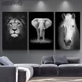thumbnail image 3 of Pintura impresa en lienzo de animales, para decorar la sala de estar y el hogar, cuadro de pared de león, elefante, ciervo y cebra, 3 of 4