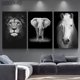 thumbnail image 3 of Pintura impresa en lienzo de animales, para decorar la sala de estar y el hogar, cuadro de pared de león, elefante, ciervo y cebra, 3 of 4