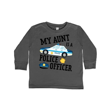 

Inktastic My Aunt is a Police Officer Gift Toddler Boy or Toddler Girl Long Sleeve T-Shirt