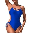 thumbnail image 2 of Ndbuld Women's One Piece Swimsuit Athletic Bathing Suit Modest Swimwear Early Access Deals Blue L, 2 of 7