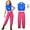 Blue, variant on ZUITEH Zombies Nova Costume for Kids, Girls Zombies Nova Outfits Halloween Daywalk Cheerleader Uniform 4pcs Clothes Uniform Outfits,Fancy Dress up Costume Party Playsuit Costume Cosplay