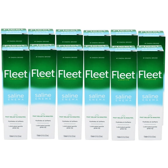 Fleet Laxative Saline Enema | Fast Constipation Relief in Minutes | 12 Bottles of 4.5 oz. Each