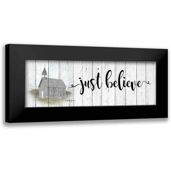 Jacobs, Billy 14x7 Black Modern Framed Museum Art Print Titled - Just Believe