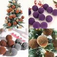 thumbnail image 2 of Sturdy Flocking Christmas Hanging Charm 12pcs 8cm Stylish Shatterproof Baubles for Home and Office Holiday Decoration dark brown, 2 of 5