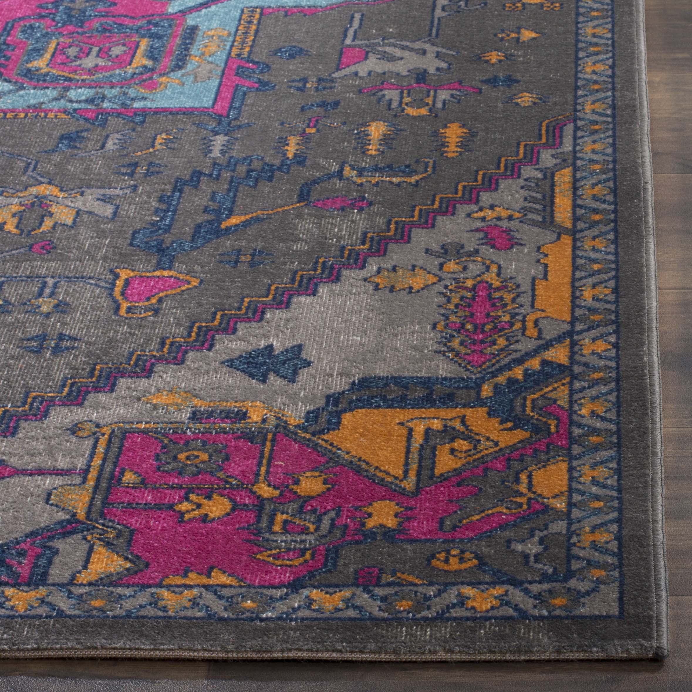 SAFAVIEH Artisan Fletcher Aztec Area Rug, Grey/Fuchsia, 3' x 5'