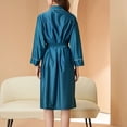 thumbnail image 4 of Defitshape Women's Satin Robe Summer Pjs Soft House Family Cozy Lightweight Spring Sleeping Fall Sleepwear Blue 3X-Large, 4 of 4