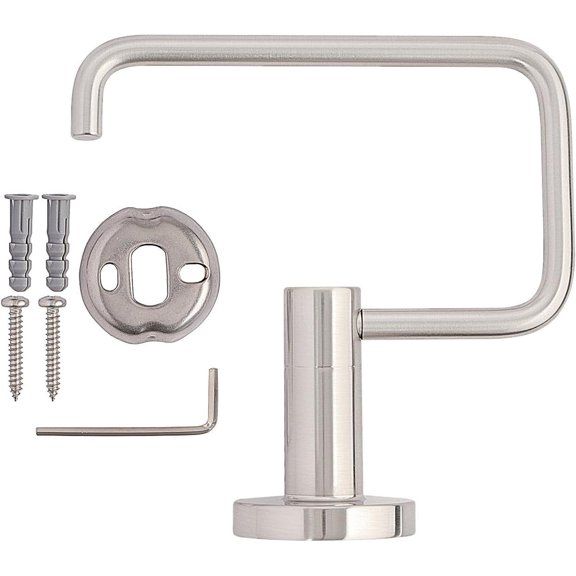 Brushed Nickel Toilet Paper Holder, Wall-Mounted Bathroom Tissue Holder, Compact & Sturdy Metal Design