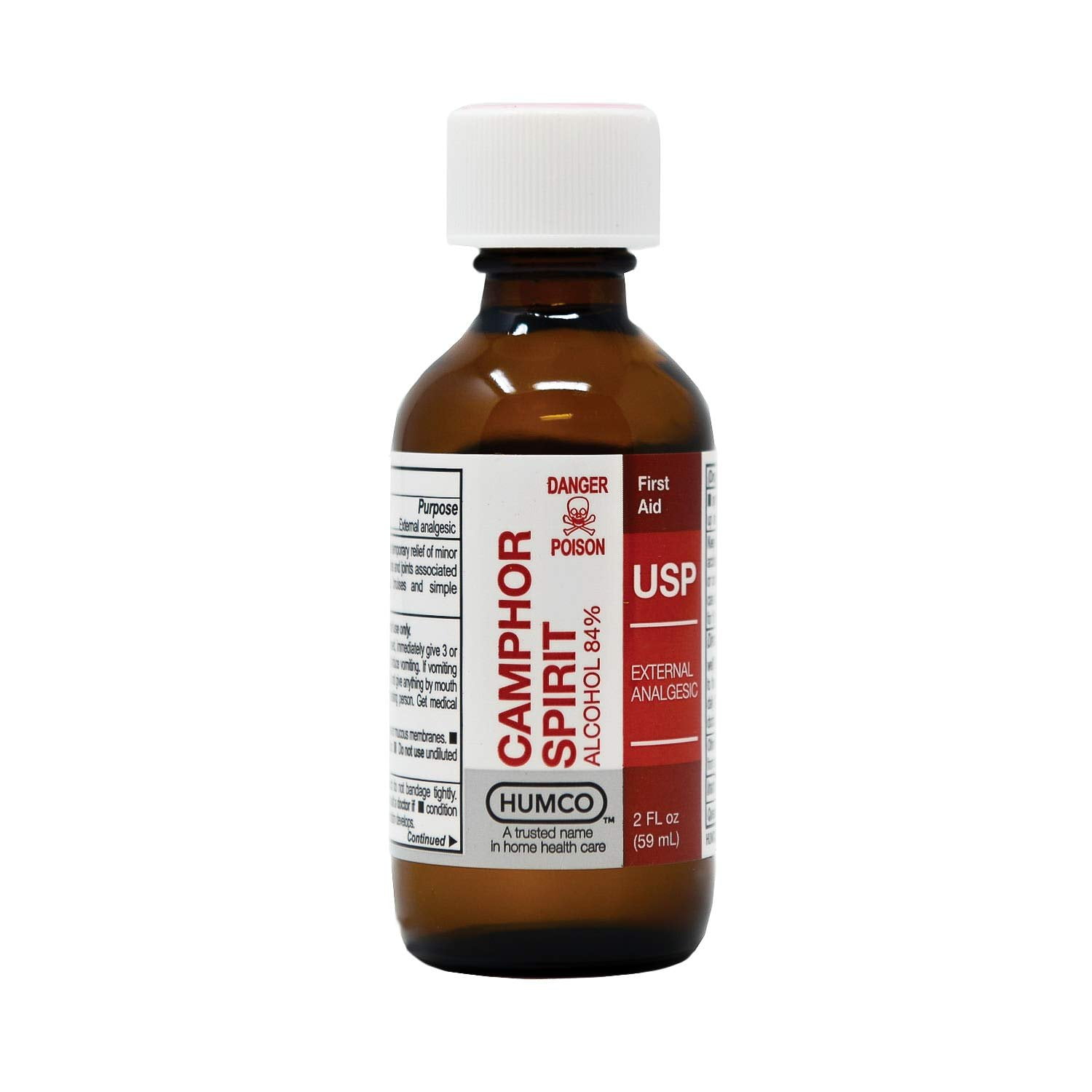 Humco Camphor Spirit 84% Alcohol, Treat Skin Irritation & Pain, 2oz, 2-Pack