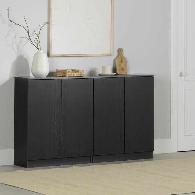 South Shore Arum Set of 2 Sideboards with 2 Doors, in Black Oak