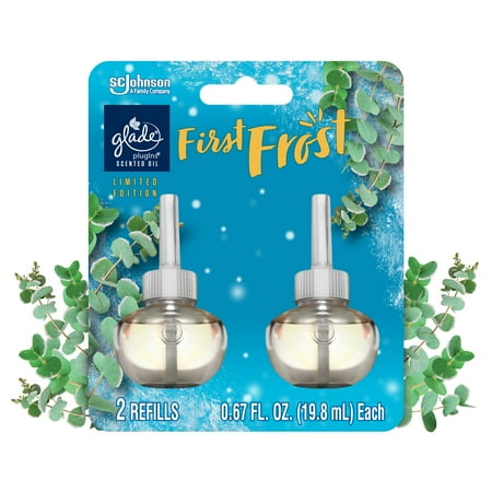 Glade PlugIns Scented Oil Stocking Stuffers Air Freshener First Frost 0.67 oz 2 Count