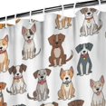 thumbnail image 3 of Mixed Breed Dogs White Pattern Modern Waterproof Shower Curtain Set with 12 Hooks, Washable Decorative Bathroom Shower Curtain, 3 of 6