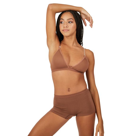 Capezio Deep Neck Clear Back Bra - Girls