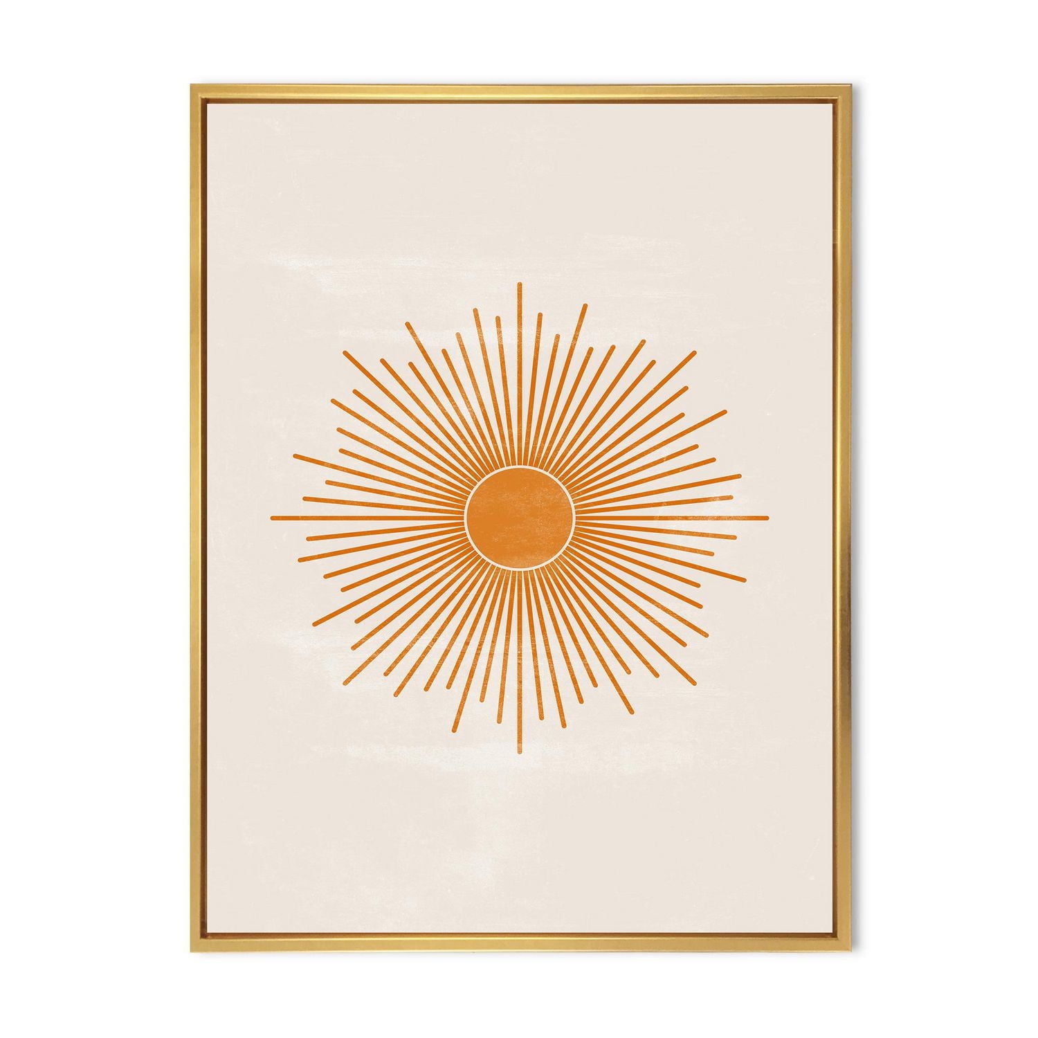 Designart Orange Sun Print II FLOAT FRAME WALL ART
