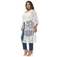thumbnail image 2 of Women's Plus Size Kimono Floral Lace Cardigan Beach Cover Up Swimsuit, 2 of 7