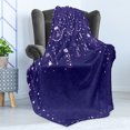 thumbnail image 4 of Love Soft Flannel Fleece Blanket, Romantic Design Love Tree with Lantern and Hearts Valentines Day Wedding Theme, Cozy Plush for Indoor and Outdoor Use, 50" x 60", Indigo and Violet, by Ambesonne, 4 of 5