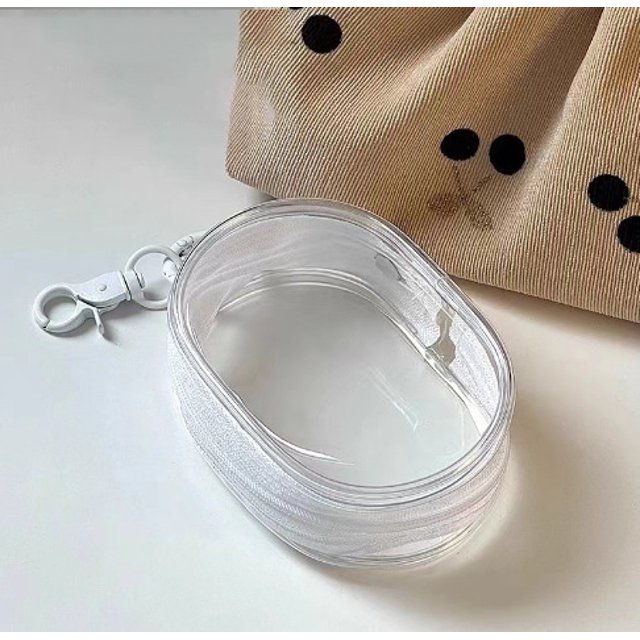 Bolsas de almacenamiento transparentes, llavero, línea de datos, moneda, juguetes, estuche organizador, billetera transparente gruesa, llavero, llavero de coche, regalos de joyería