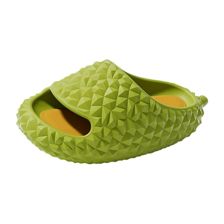

Women Slippers Funny Durian Design Slipper Shoes Women Summer Soft Thick Bottom Slippers Waterproof Shoes Indoor Bathroom Slipper Non Slip Closed Toe Beach High Heels Flat with Platform 42-43