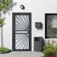 thumbnail image 6 of Grisham Deluxe Steel Security Door,36'' x 80'' Metal Tempered Glass Door Screen Replacement Enter Doors,Storm Door (469 Black), 6 of 7