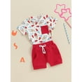 thumbnail image 5 of Raccmtaty Toddler Boy 4th of July Outfit Popsicle Print Pocket Short Sleeve T-Shirt with Solid Color Shorts for Independence Day, 5 of 9