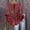 Wine, variant on Womens Tops V Neck Print 3/4 Sleeve Loose Plus Size Top Spring Summer Shirts for Women Multicolor L