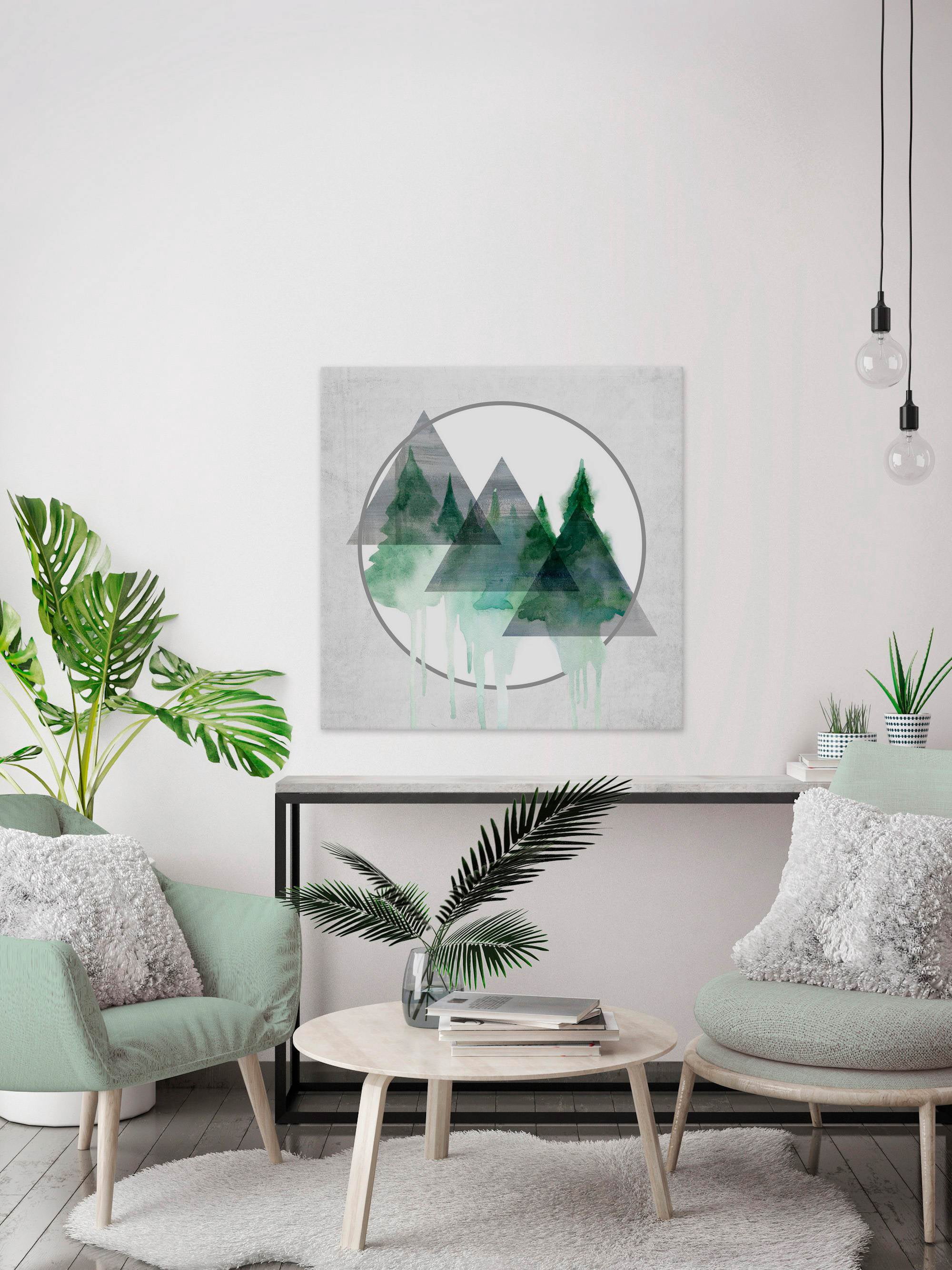 Forest Drips Painting Print on Wrapped Canvas