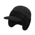 thumbnail image 4 of Gorra de béisbol con orejeras para hombre, ideal para clima frío, ideal para acampar y hacer senderismo. Negro, 4 of 9