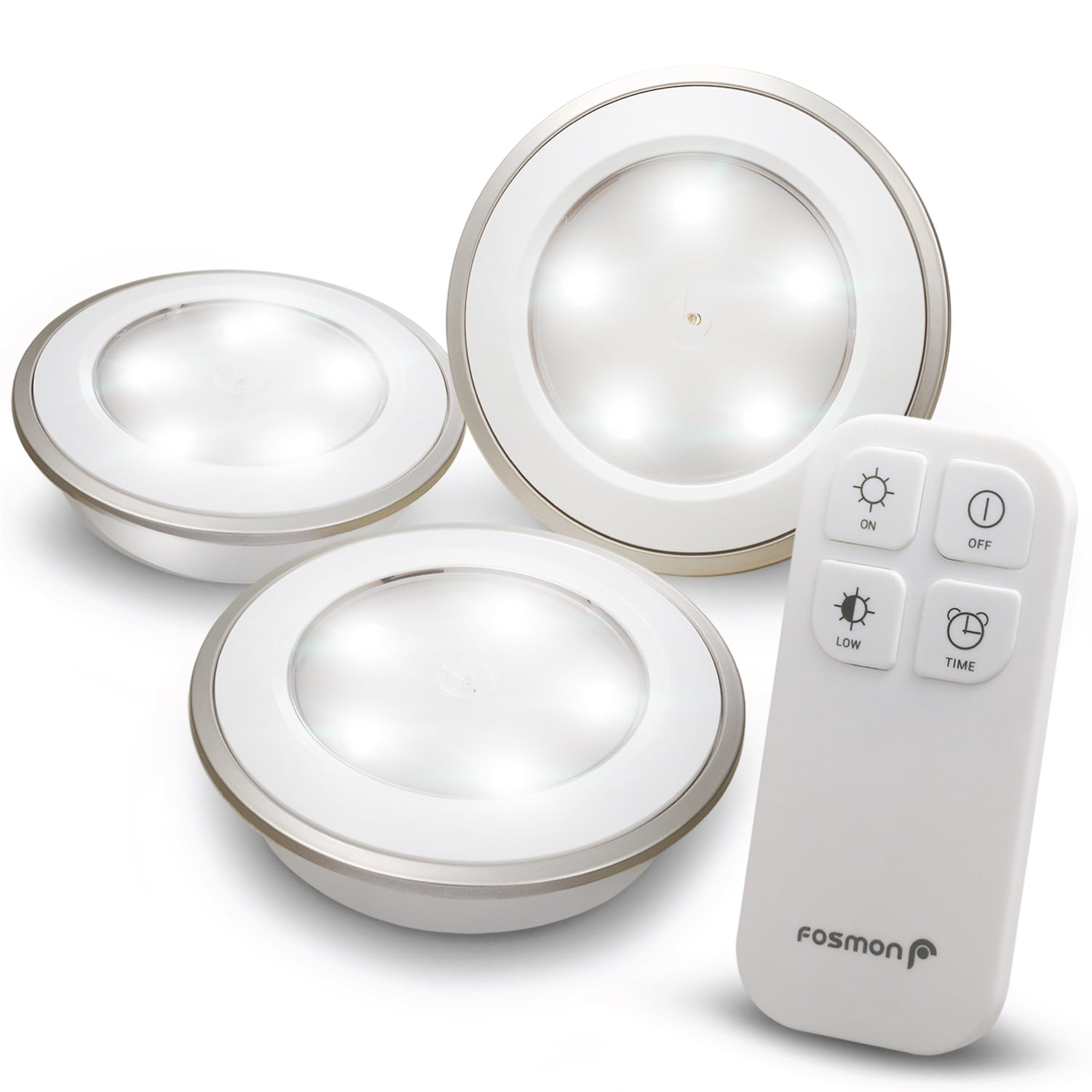 Fosmon Wireless LED Puck Light 3 Pack with Remote Control, Under