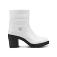 thumbnail image 3 of ALFANI Womens White Mixed Media Puffer Quilted Detailing Lug Sole Padded Belcalise Almond Toe Block Heel Zip-Up Booties 7 M, 3 of 4