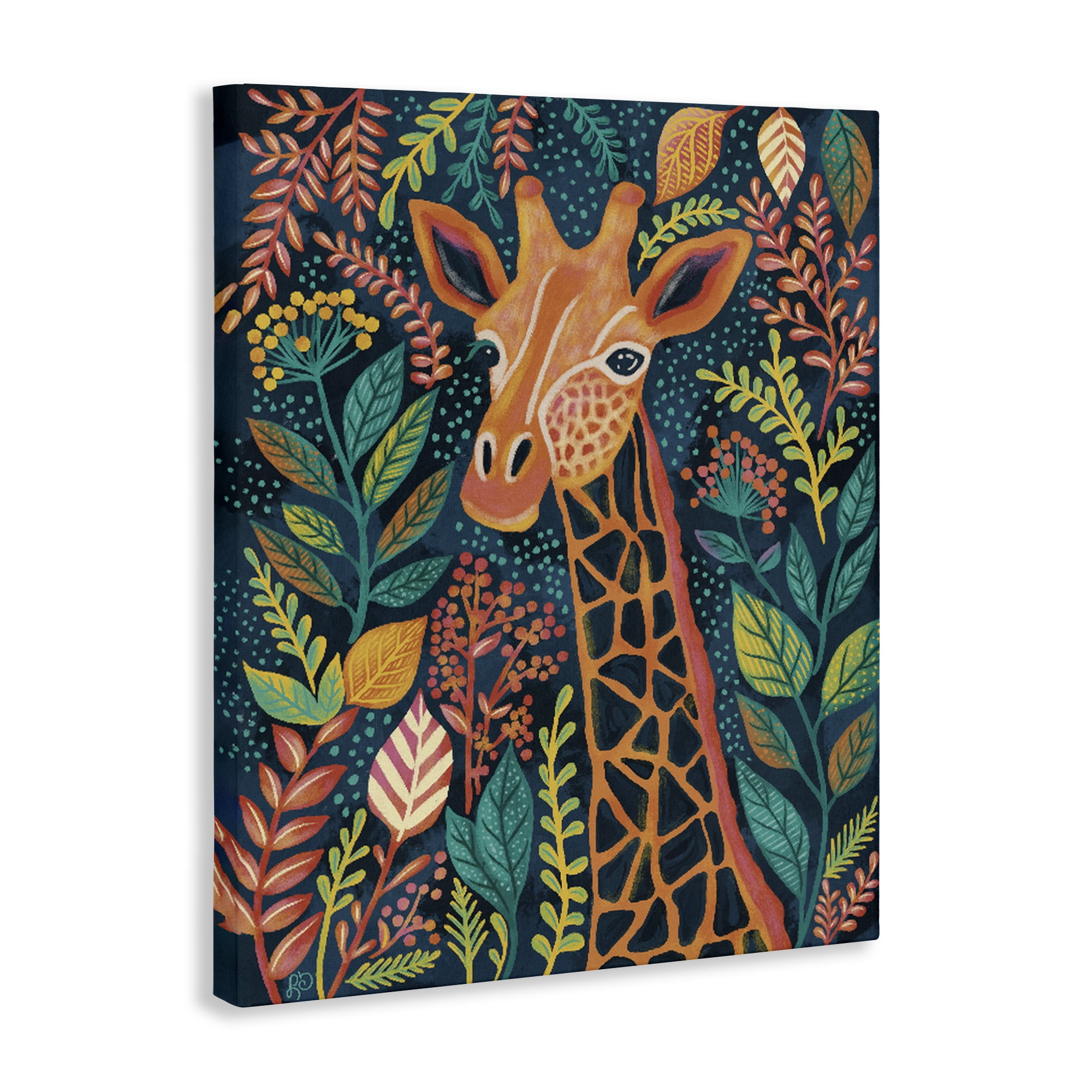 Stupell Industries Exotic Leaf Pattern Giraffe Canvas Wall Art, design by Lisa R Dumm