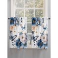 thumbnail image 5 of Vintage Blue Floral Bathroom Window Curtain, Farmhouse Watercolor Flower Butterflies Light Filtering Coffee Kitchen Curtains, Bedroom Living Room Curtains 2 Panel 84"x45", 5 of 6