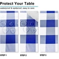 thumbnail image 2 of Hiasan Buffalo Plaid Tablecloth Rectangle, 60 x 60 Inches - Waterproof & Washable Polyester Fabric Checkered Table Cover for Dining, Outdoor Picnic and Party , Royal Blue and White, 2 of 7
