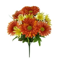Mainstays 16 inches Indoor Artificial Gerbera Daisy Bush, Orange Color.