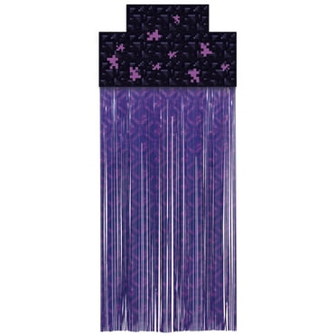 Minecraft Birthday Fringe Door Curtain, 5.25ft x 2.5ft