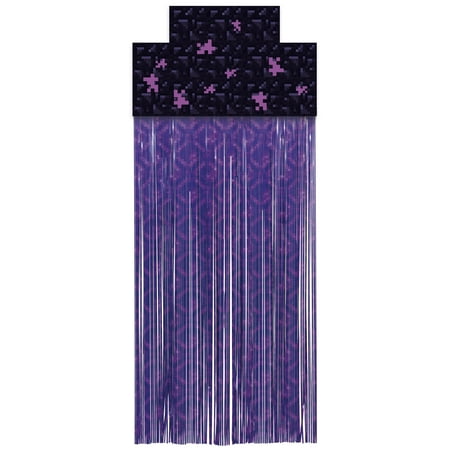 Minecraft Birthday Fringe Door Curtain, 5.25ft x 2.5ft