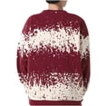 thumbnail image 4 of Men's Crewneck Pullover Sweater Waffle Textured Knitted Sweaters Casual Loose Fit Sweaters Wine L, 4 of 4