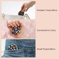 thumbnail image 5 of Unique Bargains Floral Oval Mini Mirror for Purses Black 1 Pc, 5 of 7
