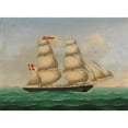 thumbnail image 3 of Lorenz Petersen 24x19 Black Modern Framed Museum Art Print Titled - Danish Brigg ‘Acmel’ Led by Capt. N.L.Engers Ahead of Helgoland (1854), 3 of 5