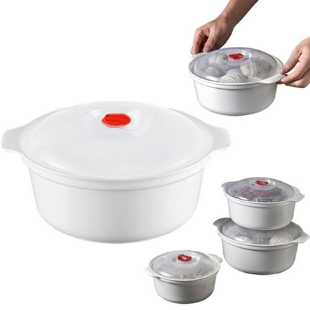 

Kpamnxio Steamer Discount! Microwave Heating Soup Bowl Hot Rice Steaming Box White Small 10.53In Reduce Price Kitchen Gadgets