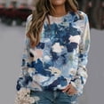 thumbnail image 2 of Bibifish Womens Sweatshirts Colorful Printed Crewneck Long Sleeve Sweatshirts Streetwear Daily Casual Loose Fit Comfortable Pullover Tops, 2 of 5