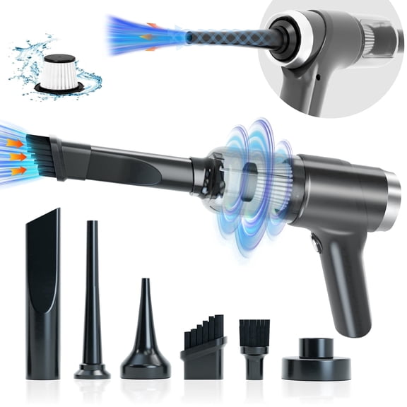 SANPTENT Cordless Handheld Vacuum Cleaner, 2-Gear Adjustable 100000RPM Dust Blower for Computers Cordless PC Dusters Keyboard Electronics Cleaning Kit, Reusable Dust Destroyer