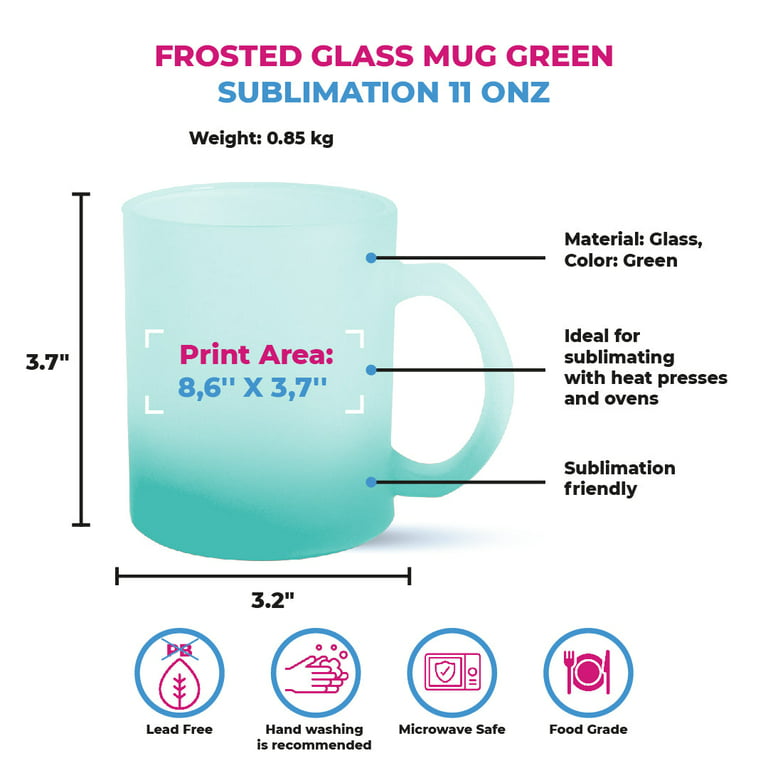 A 550 ml frosted glass with a straw and a bamboo lid for sublimation -  green gradient Green, MUGS AND CERAMICS \ GLASSES AND SHOT GLASSES