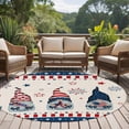 thumbnail image 5 of 4th of Washable Round Area Rug 6 ft, July Gnome Red and Blue Patriotic, Soft Non Slip Rugs Stain Repellent Indoor Felt Carpet for Living Dining Room Bedroom Home Office, 5 of 9