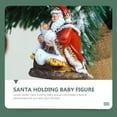 thumbnail image 3 of Sitting Santa with Baby Figure Resin Christmas Decoration Santa Figure Pendant, 3 of 11
